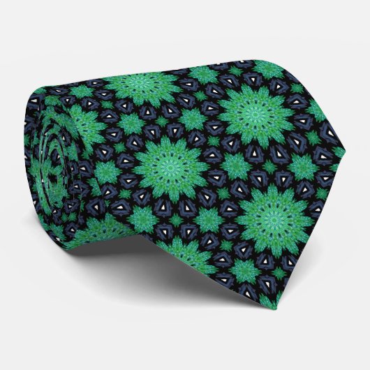 Green Starburst Neck Tie Stropdas (Opgerold)
