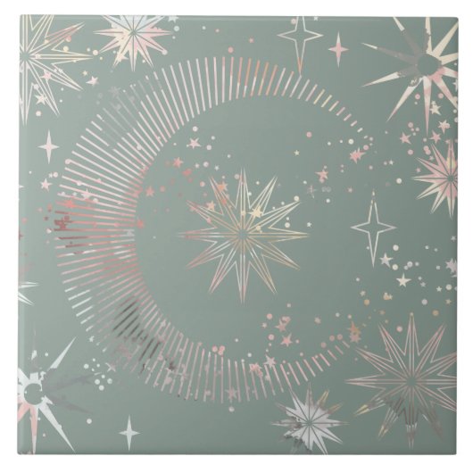 Green Starburst Tegeltje (Voorkant)