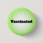 Green Starburst Vaccination Design Button (Voorkant)