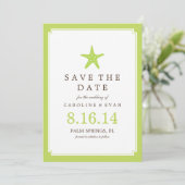Green Starfish Wedding Save the Date (Staand voorkant)