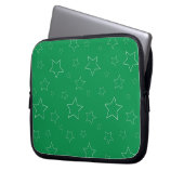 Green Stars Electronics Bag Laptop Sleeve (Voorkant Links)