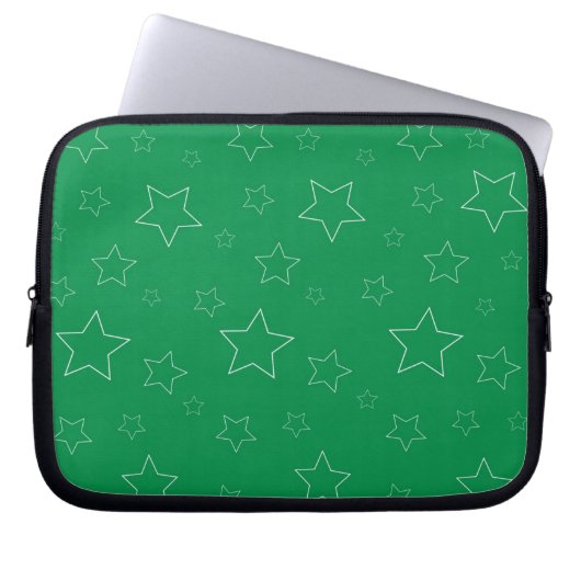 Green Stars Electronics Bag Laptop Sleeve (Voorkant)