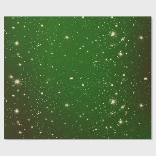 Green Stars Kerstmis Cadeaupapier (Vlak)