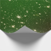 Green Stars Kerstmis Cadeaupapier (Hoek)