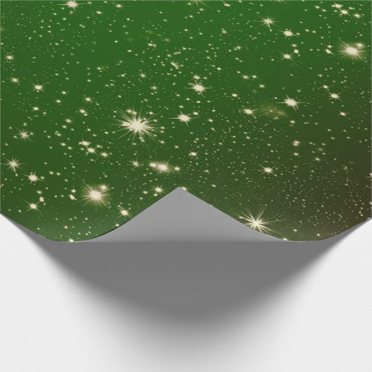 Green Stars Kerstmis Cadeaupapier (Hoek)