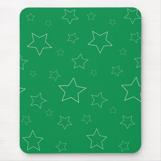 Green Stars Mousepad Muismat (Voorkant)