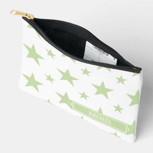Green Stars Pattern Constellation Pencil Case Etui (Open)