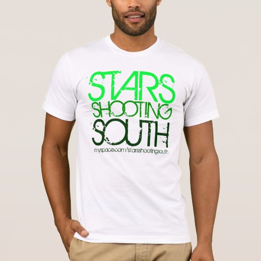 Green Stars Shooting South T-shirt (Voorkant)