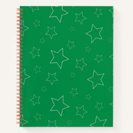 Green Stars Spiral Notitieboek