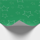 Green Stars Wrapping Paper Cadeaupapier (Hoek)