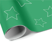 Green Stars Wrapping Paper Cadeaupapier (Rol Hoek)