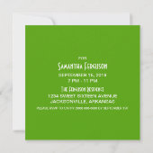 Green Stars Zebra Print Sweet 16 Invite Kaart (Achterkant)