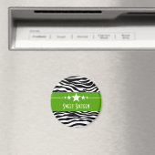 Green Stars Zebra Print Sweet 16 Magnet (Insitu (Vaatwasser))