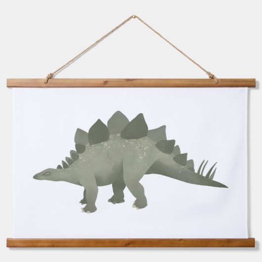 Green Stegosaurus Dinosaur Kinder Room Hangend Wandkleed (Voorkant)
