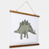 Green Stegosaurus Dinosaur Kinder Room Hangend Wandkleed (Gebogen)