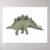Green Stegosaurus Dinosaur Kinder Room Poster (Voorkant)