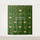 Green Step and repeat Graduation Backdrop banner Wandkleed (Voorkant)
