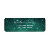 Green Sterrennacht Celestial Return Address Label (Voorkant)