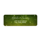 Green Sterrennacht Celestial Wedding Address Etiket (Voorkant)