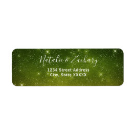Green Sterrennacht Celestial Wedding Address Etiket