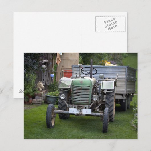 Green Steyr Tractor 80A Briefkaart (Voorkant / Achterkant)