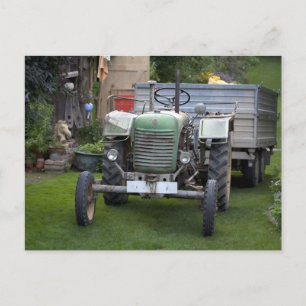 Green Steyr Tractor 80A Briefkaart