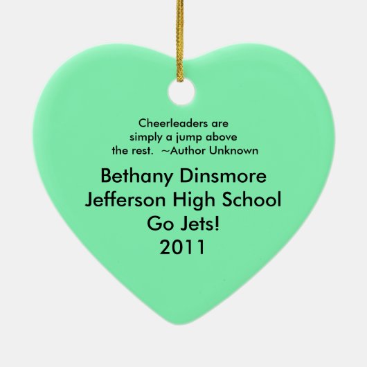 Green Stick Figuur Cheerleader Ornament (Achterkant)