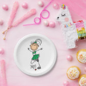 Green Stick Figuur Cheerleader Papieren Bordje (Feest)