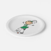 Green Stick Figuur Cheerleader Papieren Bordje (Gekanteld)
