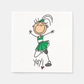Green Stick Figuur Cheerleader Servetten (Voorkant)