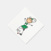 Green Stick Figuur Cheerleader Servetten (Hoek)