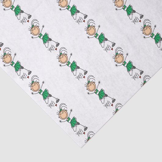 Green Stick Figuur Cheerleader Tissuepapier (Detail)