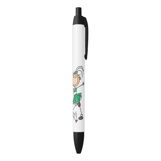 Green Stick Figuur Cheerleader Zwarte Inkt Pen (Achterkant (Verticaal))