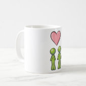 Green Stick Figuur Paar Roze Hart Liefde Koffiemok (Voorkant links)