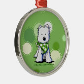 Green Stippen Westie Ornament (Rechts)