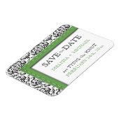Green Stitched Damask flat Save the Date Magnet Magneet (Linkerzijde)