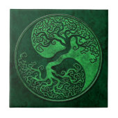 Green Stone Yin Yang Tree Tegeltje (Voorkant)