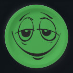 Green Stoned Eyes Face Funny Birthday Party Papieren Bordje<br><div class="desc">Borden van Groene Stoned Eyes Face Funny Birthday Party</div>