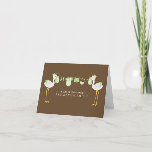 Green Storks Baby shower Dank je wel Bedankkaart
