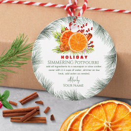 Green Stovetop Christmas Simmering Potpourri Bedankjes Labels