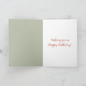 Green Strawberries Daisy Flowers Birthday Kaart (Binnen)