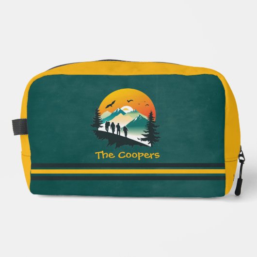 Green | Strepen | Bossen & Bergwandelaars Aangepas Toilettasje (Voorkant)