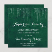 Green String Licht Familie Kerstfeest Kaart (Voorkant / Achterkant)