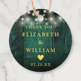 Green String Lights Rustiek Hout Boho Schuur Huwel Bedankjes Labels