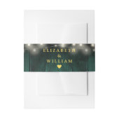 Green String Lights Rustiek Hout Boho Schuur Huwel Uitnodigingen Wikkel (Voorkant Voorbeeld)