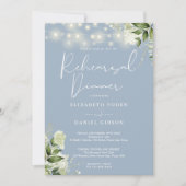 Green String Lights Stoffig Blauw repetitie diner Kaart (Voorkant)