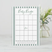 Green Stripe Baby shower Bingo Kaarten (Staand voorkant)