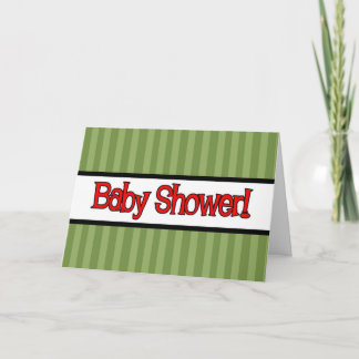 Green Stripe Baby Shower Uitnodigingen