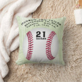 Green Stripe Baseball Jongens Geboorterecord Kussen (Deken)