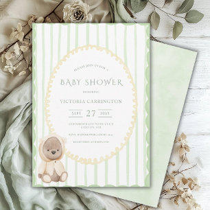 Green Stripe Beer  Baby shower Kaart